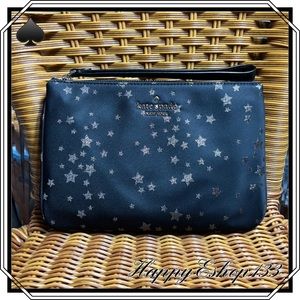 ♠️⭐️ kate spade Chelsea Scattered Star Nylon Zip Wristlet Pouch